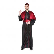 Costume noir et rouge d'évêque pour homme (M/L)