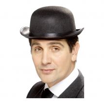 chapeau noir melon (Noir)