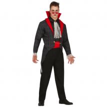 Costume noir rouge de vampire pour homme (M)