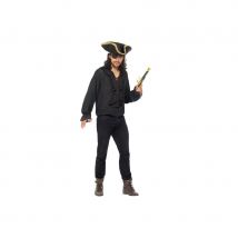 Chemise noire unie de pirate (L)