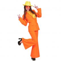 Costume orange uni années 80 pour femme (M)