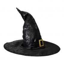 Chapeau pointu de sorcière en simili cuir