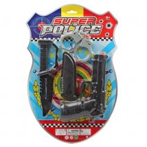 Couteau, pistolet et menottes de policier, enfant