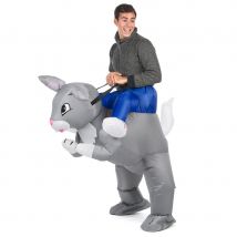 Costume Porte Moi gonflable lapin gris adulte (Taille unique)