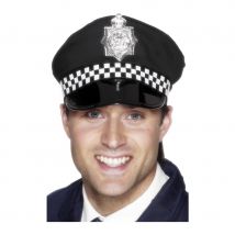 casquette policier noire et blanche (Taille unique)