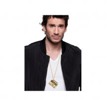 Collier pendentif radio dorée 80's