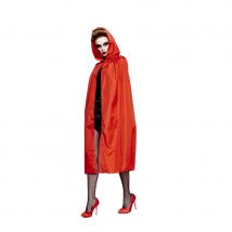 Cape rouge avec capuche pour adulte (Rouge)
