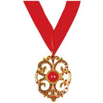 Collier rouge avec médaillon de vampire