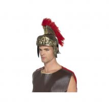 Casque romain de spartiate avec crête rouge