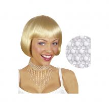 Collier ras du cou pluie de perles blanches