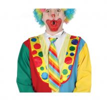 Cravate rayée de clown pour adulte