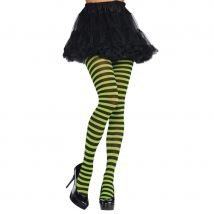 Collants rayés vert et noirs pour femme (M/L)