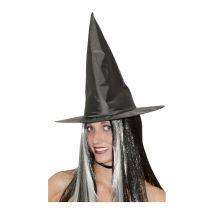 Chapeau sorcière et cheveux