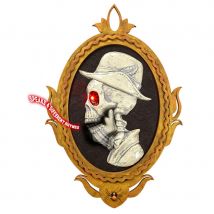 Cadre Squelette Parlant Lumineux Halloween 48cm