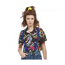 Chemise tâches de peinture courtes manches, femme (M)