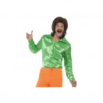 Chemise verte années 60 pour homme (M)