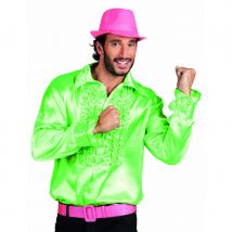 Chemise verte disco satinée pour homme (M)