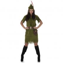 Costume vert kaki de femme des bois (M)