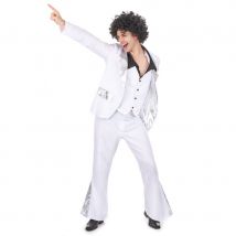 Déguisement disco blanc et argent pour homme (M)