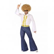 Déguisement de danseur disco jean et doré, adulte (M/L)