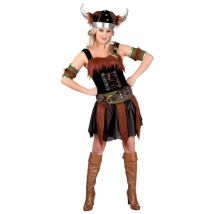 Déguisement de femme viking marron noir (S)