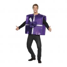 Déguisement d'homme cadeau violet (Taille unique)