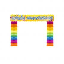 Déco de porte Joyeux anniversaire coloré, 2,5m
