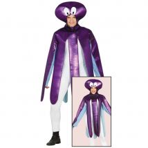 Déguisement de poulpe violet effet brillant adulte (Taille unique)