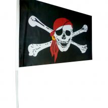 Drapeau de pirate avec hampe
