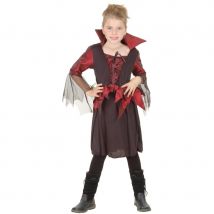 Déguisement fille vampire noir et bordeaux satiné (7/9 ans)