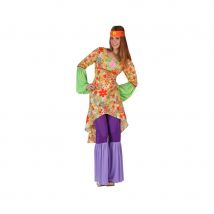 Déguisement hippie coloré avec pantalon violet (Taille unique)