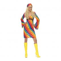 déguisement hippie femme arc en ciel (S)
