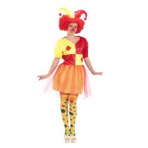 Déguisement jaune et rouge bouffon du roi femme (M/L)