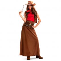 Déguisement longue robe marron de cowgirl (M/L)
