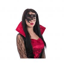 Demi-masque baroque rouge et noir