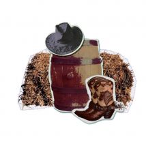 Décoration murale Western baril et chapeau