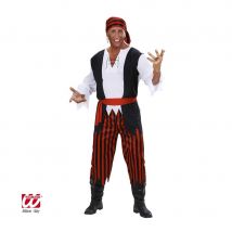 Déguisement noir et rouge de corsaire adulte (M)