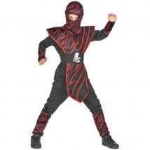 Déguisement Ninja Garçon avec Plastron Rouge (3/4 ans)