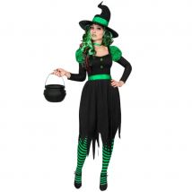 Déguisement noir vert de sorcière adulte (M/L)