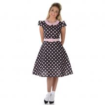 Déguisement robe à pois roses années 50 (S)