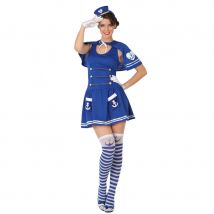 Déguisement robe bleue de femme marin (M/L)