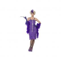 Déguisement robe charleston violette grande taille (M)