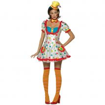 Déguisement robe courte à pois de clown femme (Taille unique)