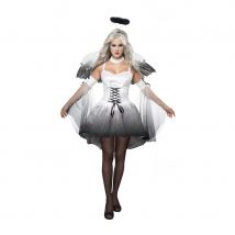 Déguisement robe d'ange blanche et noire (L)