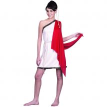 Déguisement tunique romaine blanche, cape rouge (L)