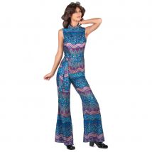 Ensemble bleu années 70 pour femme (M)