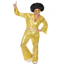 Ensemble disco doré uni pour homme (M/L)