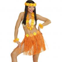 Ensemble hawaïen jaune et orange (Taille unique)