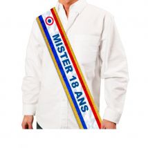 Echarpe Mister 18 ans bleu blanc rouge