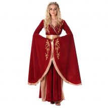 Elegante tenue rouge or de reine médiévale (S)